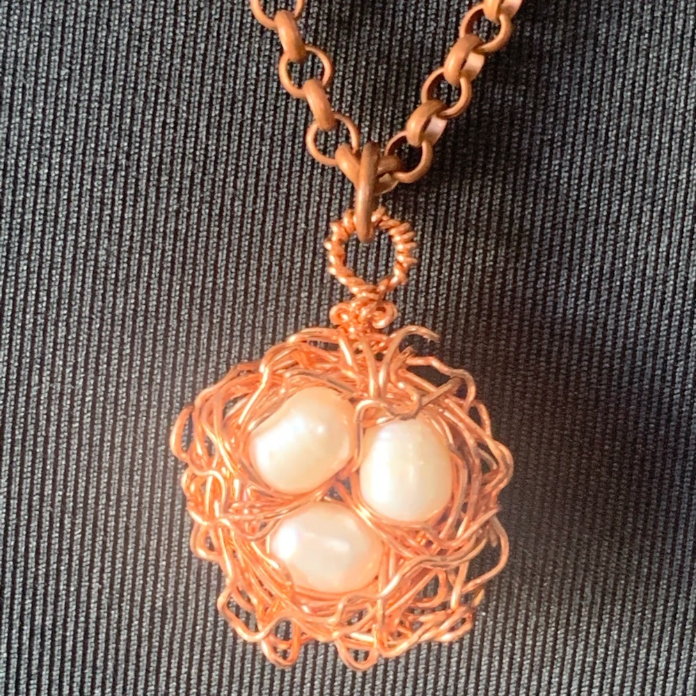 Necklace birds nest 3 eggs